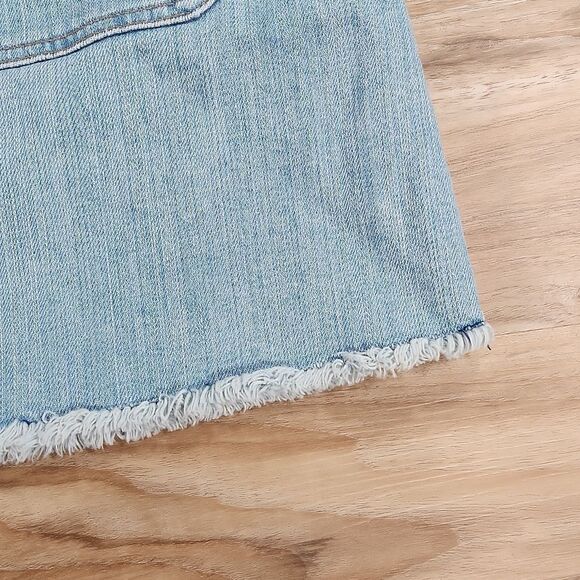 🐞Gap Blue Denim Raw Hemline Stretch Skirt Size 8 - Picture 4 of 11